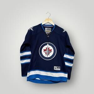 Reebok Winnipeg Jets Tobias Enstrom #39 Navy NHL Hockey Jersey Sz Small Women’s